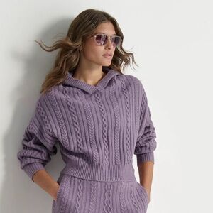 PRICE DROP - NWOT - DKNY SPORT | Lavender Cable Hoodie Pullover Sweater - L